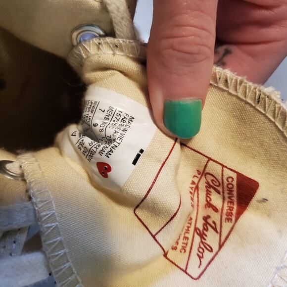 Comme Des Garcons PLAY x Converse Unisex Chuck Taylor High Top Sneakers Polka Do - Picture 10 of 12